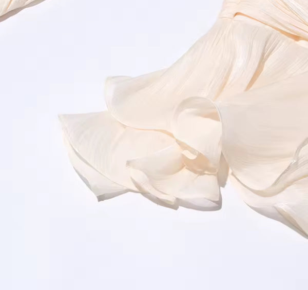 Sarai Ruffle Mini Dress – Ivory Cloud