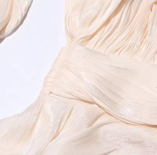 Sarai Ruffle Mini Dress – Ivory Cloud