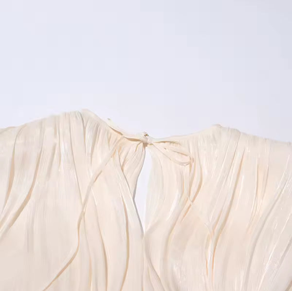 Sarai Ruffle Mini Dress – Ivory Cloud