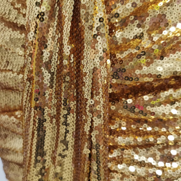 Shiny Gold Sequin Short Drape Wrap Skirt