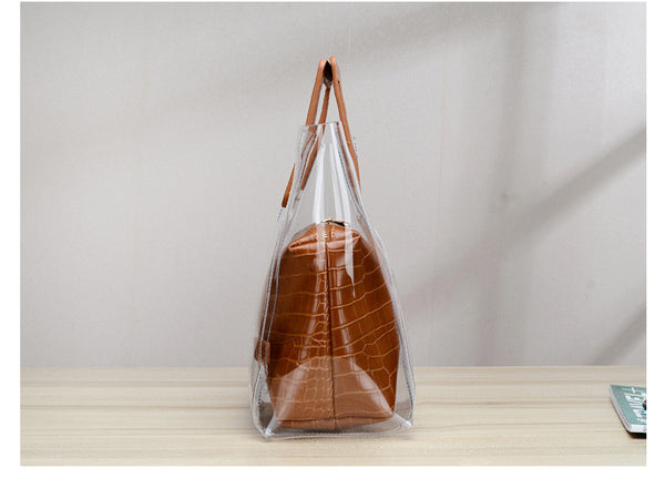 Transparent Beach Bag with Inner Pouch