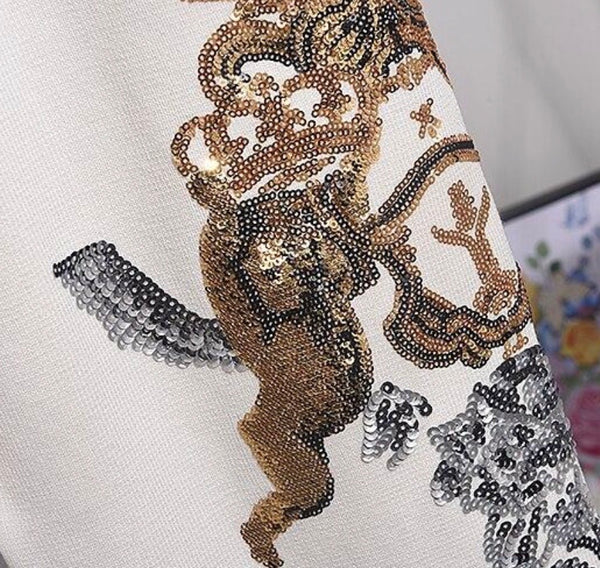 Two Piece Loungwear Set With Multi Colour Sequin Floral design