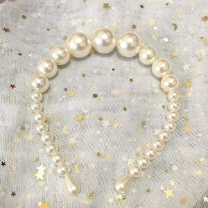 Oversize Large Ivory White Pearl Headband