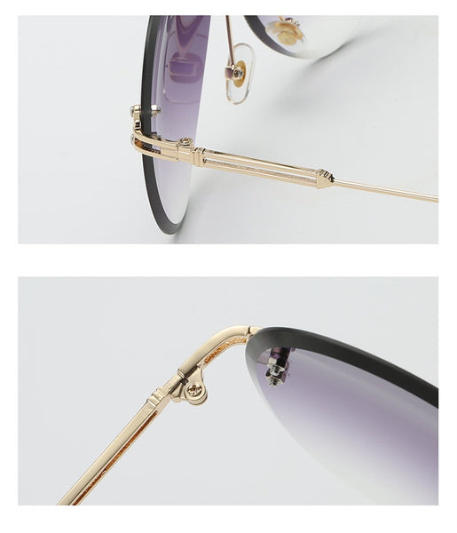 Gradient Frameless Metal Sunglasses