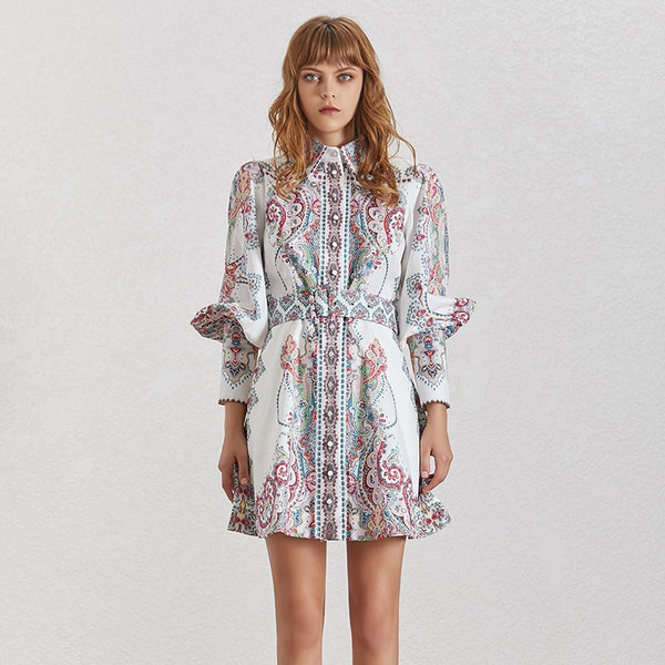 Paisley Print Shirt Dress