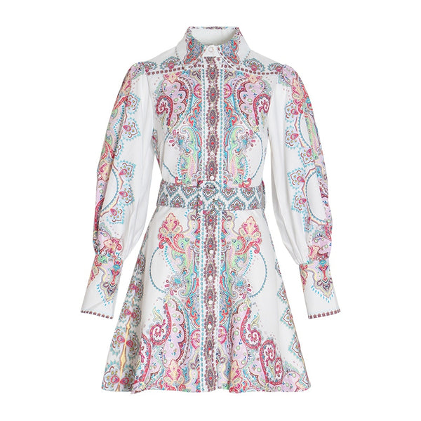 Paisley Print Shirt Dress