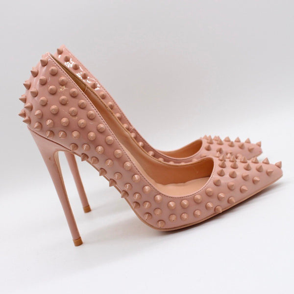 Lady Nude Spike Pointed Toe High Heels