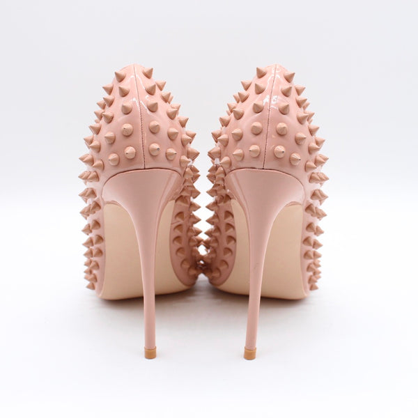 Lady Nude Spike Pointed Toe High Heels