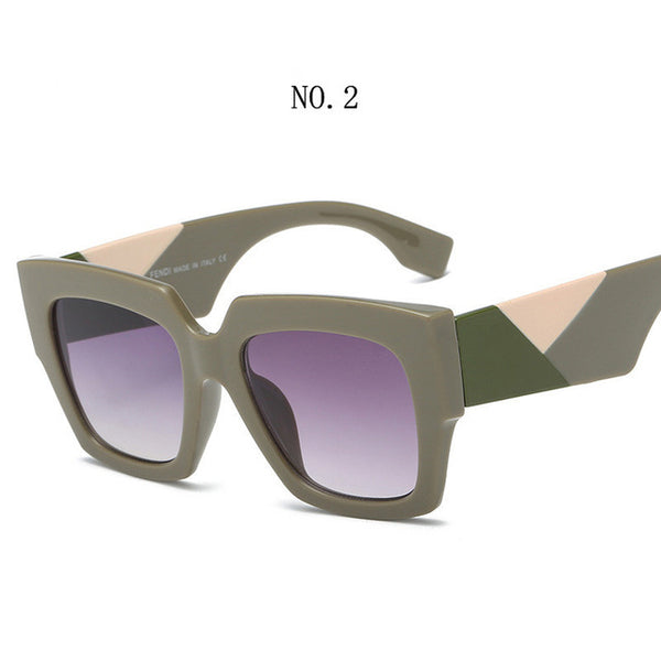 Square Oversized Vintage Patterned Sunglasses