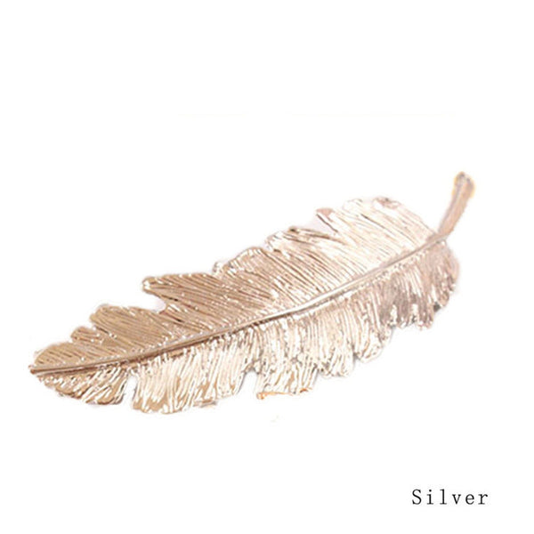 Small Metal Feather Hair Clip